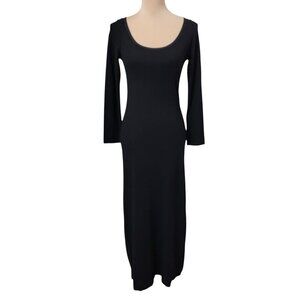 Ingrorose Size 42 (US 8) Black Bodycon Long Sleeve Maxi Dress, Exc. Used Cond.